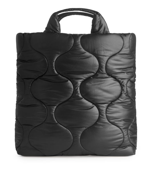 Arket Quilted Tote Bag Black