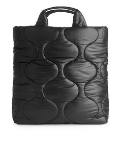Quilted Tote Bag Black