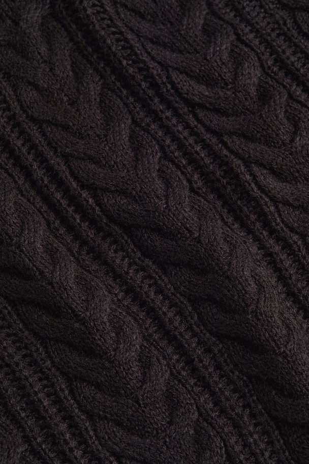 H&M Collared Cable-knit Jumper Black