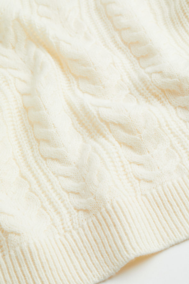 H&M Collared Cable-knit Jumper Cream
