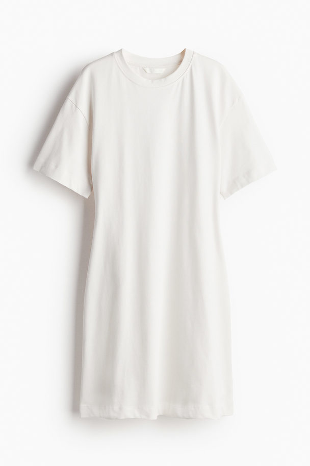 H&M Tailliertes T-Shirt-Kleid Weiß