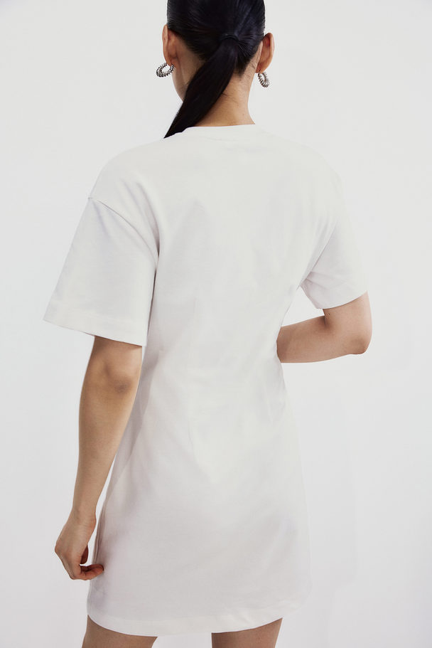 H&M Waisted T-shirt Dress White