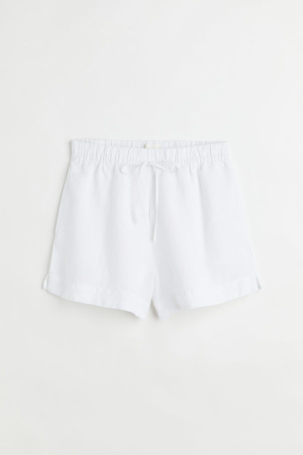 H&M Shorts aus Leinenmix Weiß