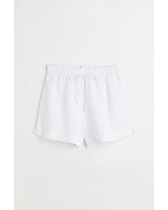 Shorts aus Leinenmix Weiß