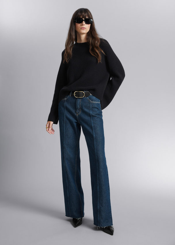 & Other Stories Boxy Cashmere Jumper Black