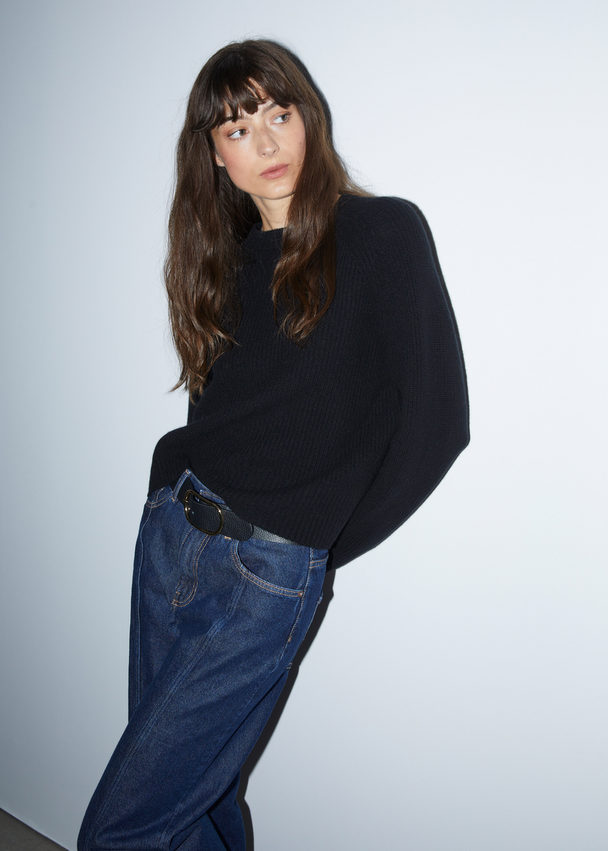 & Other Stories Boxy Cashmere Jumper Black