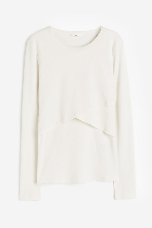 H&M Mama Ribbed Nursing Top White