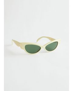 Retro Cat Eye Sunglasses Cream