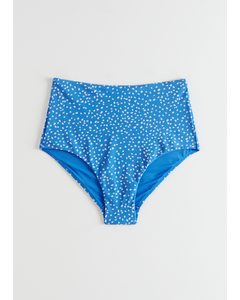 Dotted High Waisted Bikini Briefs Blue Dots