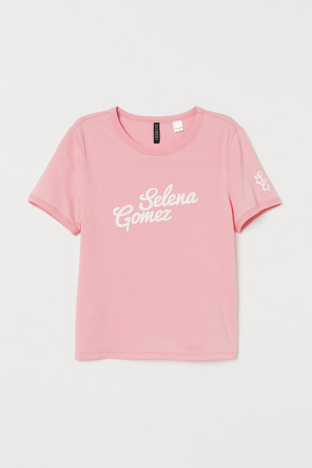 H&M T-Shirt mit Motiv Hellrosa/Selena Gomez