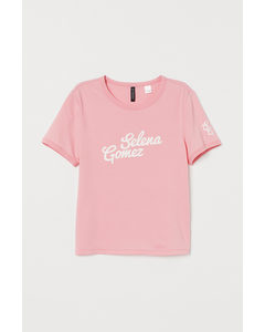T-Shirt mit Motiv Hellrosa/Selena Gomez