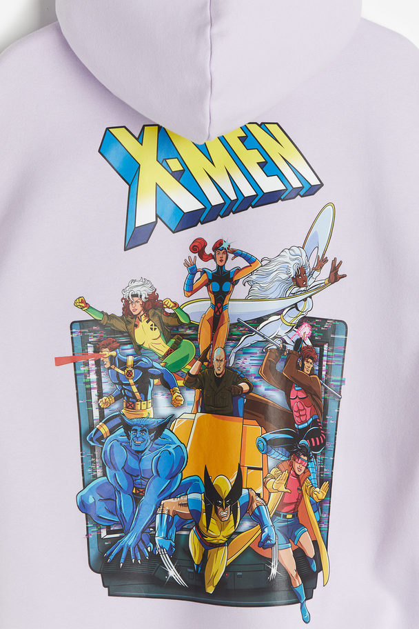 H&M Capuchonsweater - Loose Fit Paars/x-men