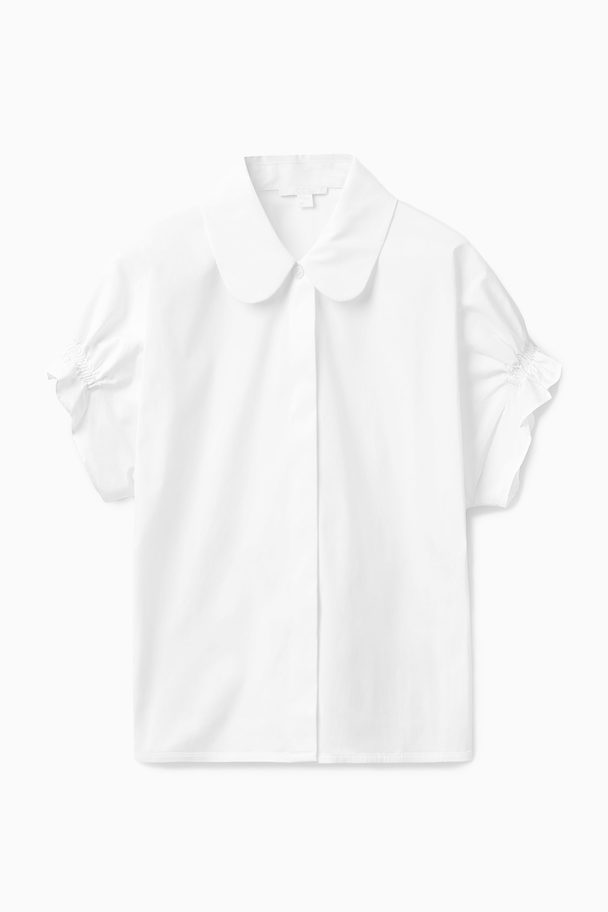 COS Smocked Short-sleeve Shirt White