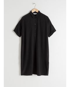 Oversized Shirt Dress Black