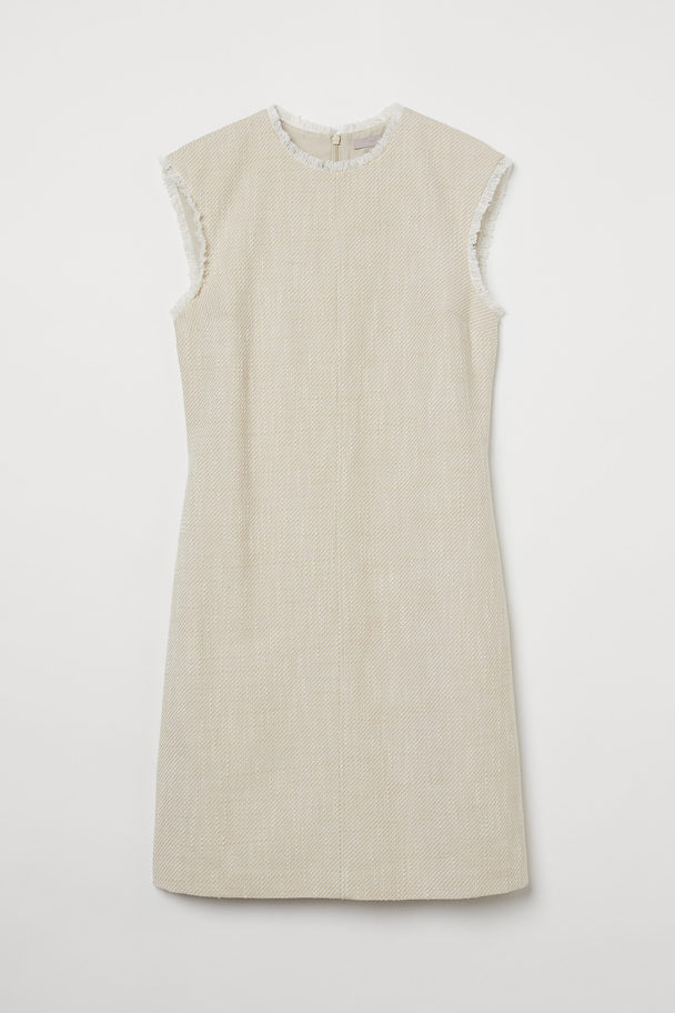 H&M Jacquard-weave Dress Light Beige Marl