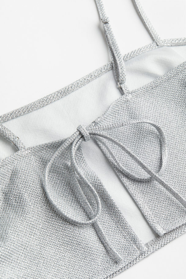 H&M Glittery Tie-detail Bralette Top