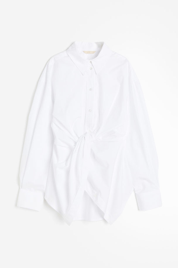 H&M Knot-detail Shirt White