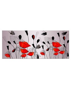 HOMEMANIA Blumen Bild - Natur - für Wohnzimmer, Zimmer - Mehrfarbig aus Polyester, Holz, 70 x 3 x 100 cm,