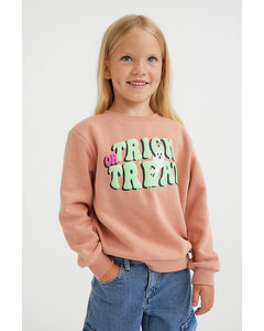 Printed Sweatshirt Pink/trick Or Treat