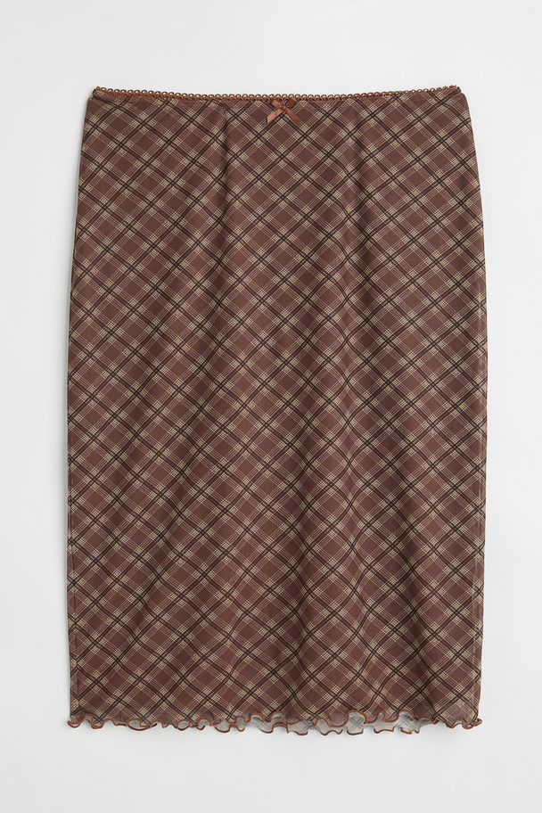 H&M Mesh Skirt Brown/checked