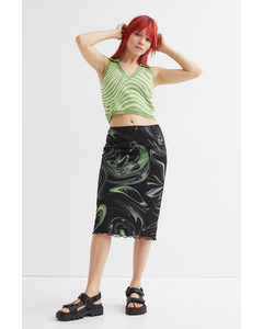 Mesh Skirt Black/green