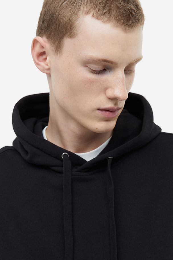 H&M Oversized Fit Cotton Hoodie Black