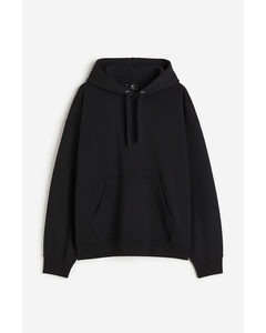 Oversized Fit Cotton Hoodie Black