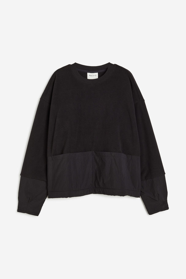 H&M Pocket-detail Fleece Jumper Black