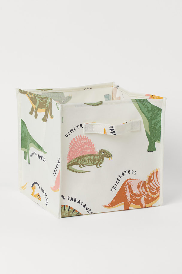 H&M HOME Printed Storage Basket White/dinosaurs