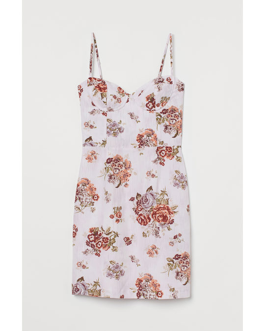 H&M Lyocell-blend Dress Powder Pink/floral