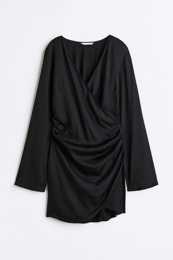 H&M Bodycon-Kleid mit Raffungen Schwarz