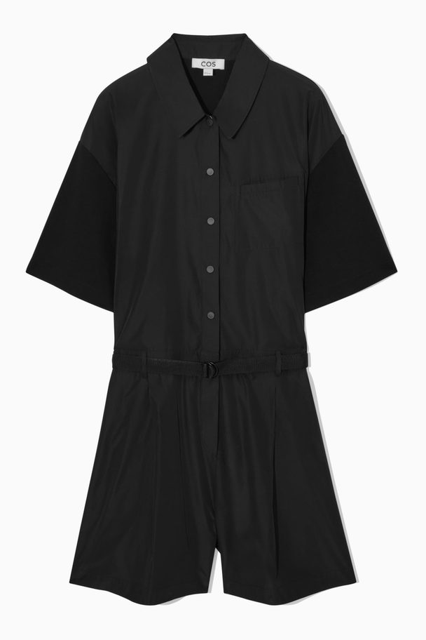 COS Shell-panel Playsuit Black