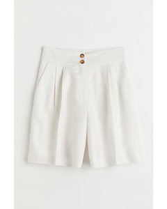 Wide Shorts White