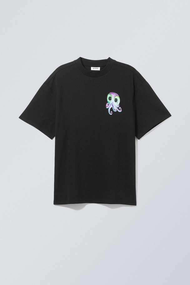 Weekday Great Graphic Printed Tee Ozzy Octopus