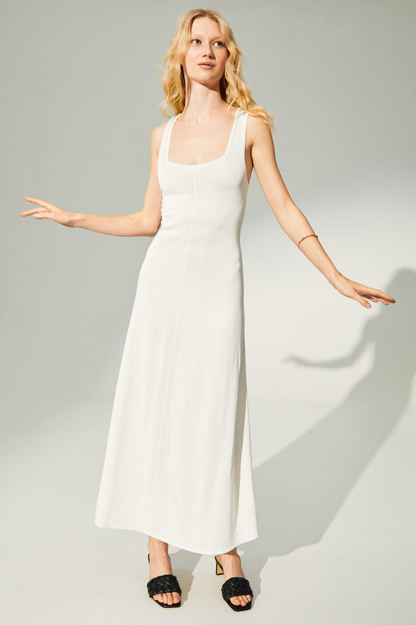 H&M Fine-knit Dress White