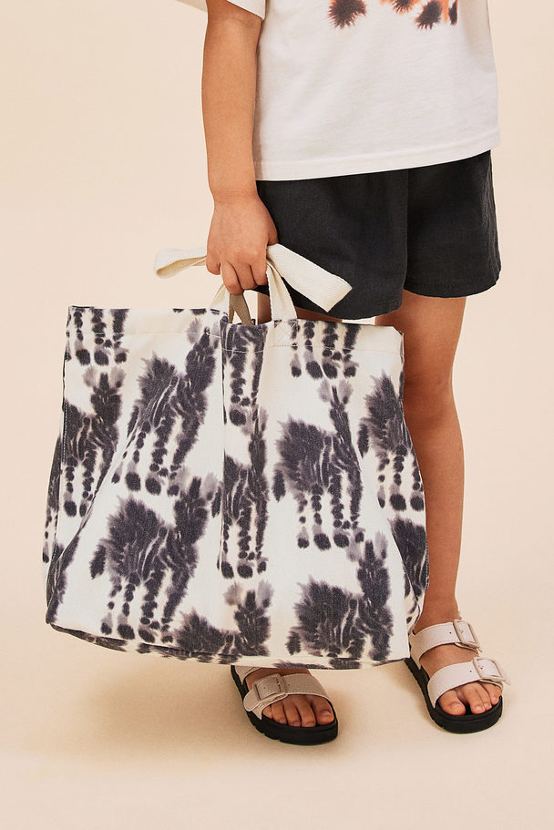 H&M Totebag Met Dessin Wit/zebra‘s