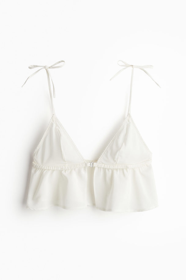 H&M Bralette I Silkeblanding Hvid