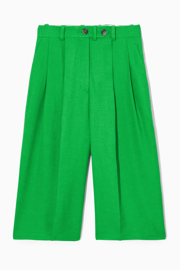 COS Tailored Linen-blend Bermuda Shorts Bright Green