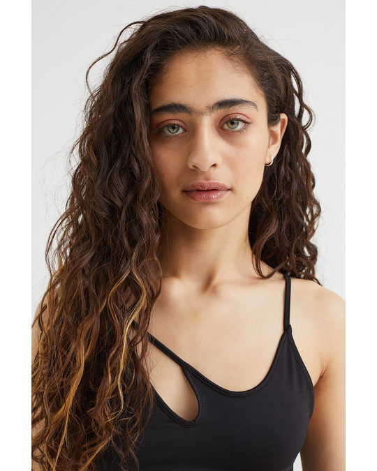 H&M Cropped Cut-out Top Black