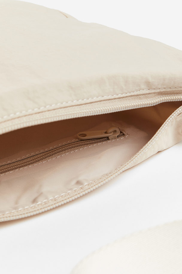 H&M Nylon Shoulder Bag Light Beige