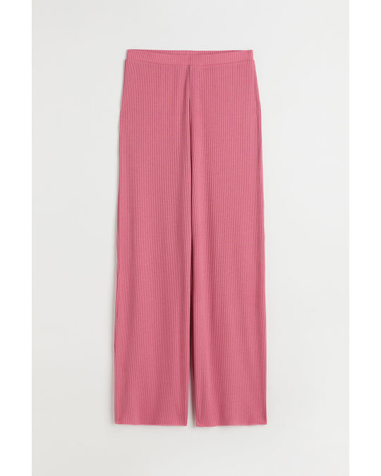 H&M Ribbed Pyjama Bottoms Pink