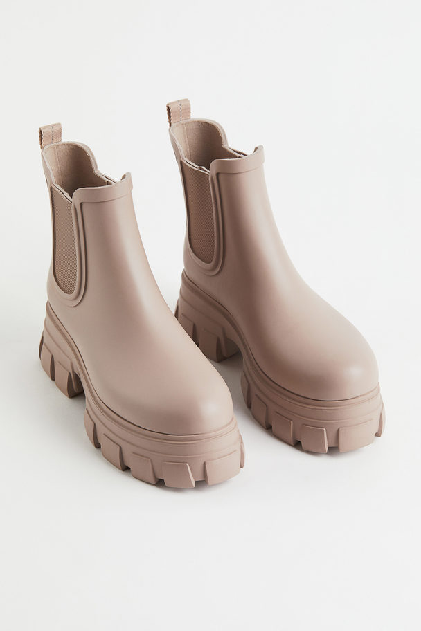 H&M Chunky Rubber Boots Greige