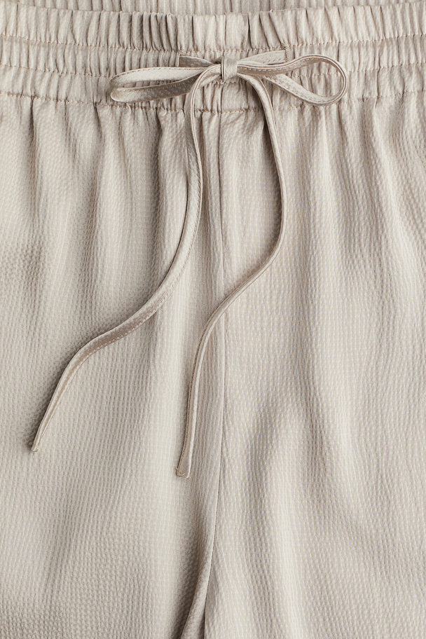 H&M Wide Pull-on Trousers Light Beige