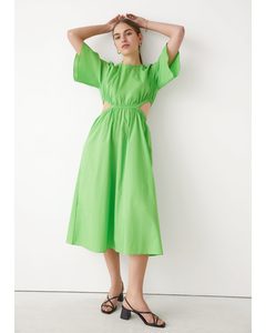 Vadlång Cut out-klänning Grön