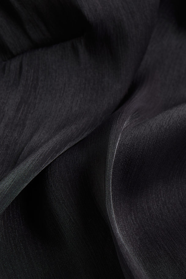 H&M Transparentes asymmetrisches Shirt Schwarz