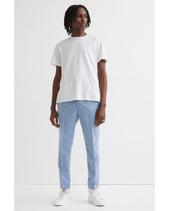 Slim Fit Cropped Trousers Light Blue