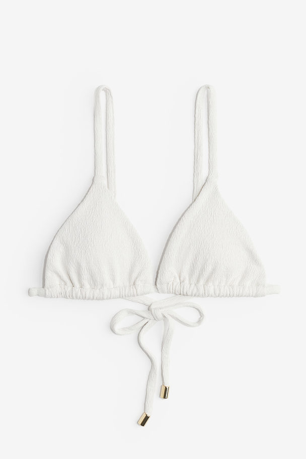 H&M Wattiertes Triangel-Bikinitop Weiß