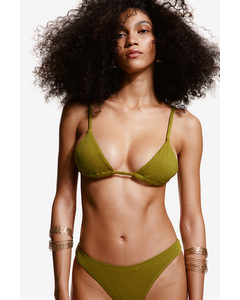 Padded Triangle Bikini Top Olive Green