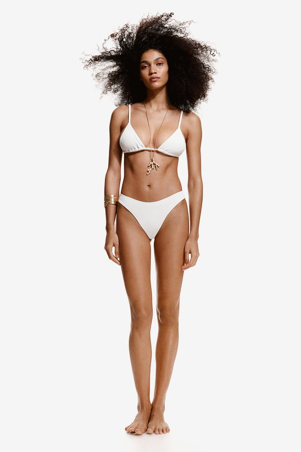 H&M Wattiertes Triangel-Bikinitop Weiß