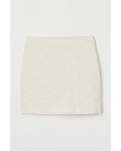 Lyocell-blend Quilted Skirt White